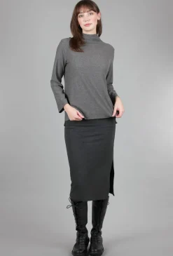 Outlet Evie Lou Plush Midi Skirt, Charcoal