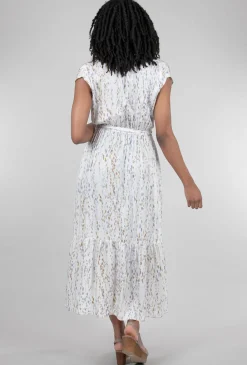 Cheap Evie Lou Printed Tiered Maxi Dress, Blue Dusk