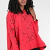 New Evie Lou Pt Swing Hoodie, Red/Glasses