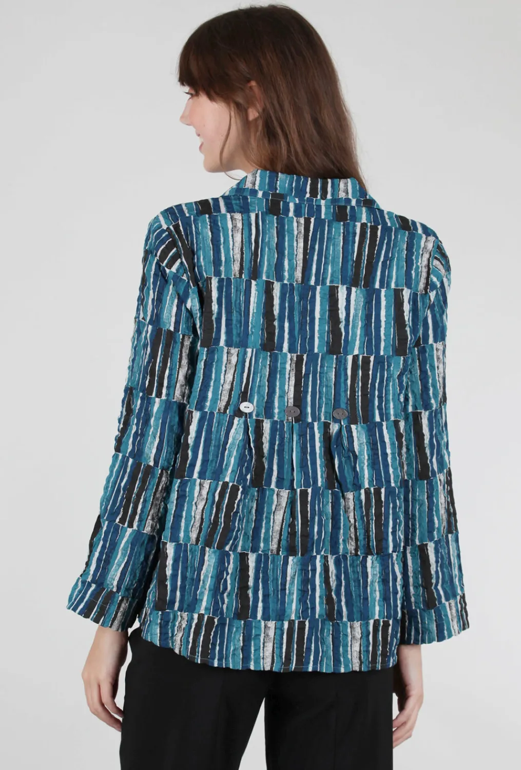 Discount Evie Lou Pucker Weave Retro Shirt, Teal