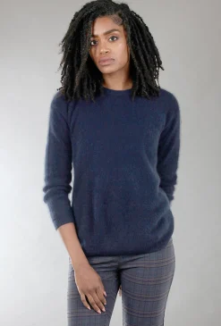 Best Evie Lou Raccoon Crew Sweater, Navy