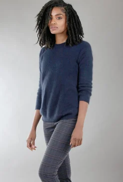 Best Evie Lou Raccoon Crew Sweater, Navy