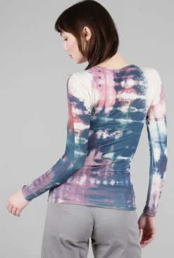 Best Sale Evie Lou Raw Edge Second Skin Print Top, Gaia/Angora