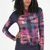 Cheap Evie Lou Raw Edge Second Skin Top, Mixed Media/Red