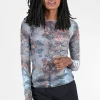 Best Sale Evie Lou Raw Edge Second Skin Top, Rusty Paint/Metal