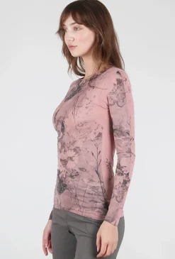 Best Evie Lou Raw Edge Second Skin Top, Antique Flora/Ash Rose