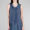 Shop Evie Lou Raw Ruffle Shift Dress, Indie Blue
