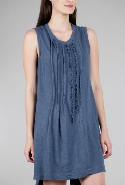 Shop Evie Lou Raw Ruffle Shift Dress, Indie Blue