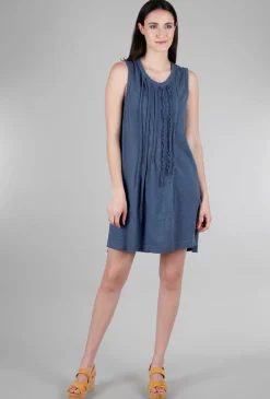 Shop Evie Lou Raw Ruffle Shift Dress, Indie Blue