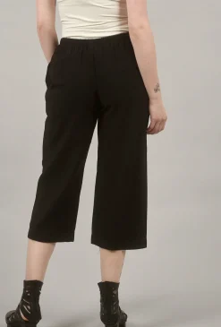 Clearance Evie Lou Rayon Gaucho Pant, Black