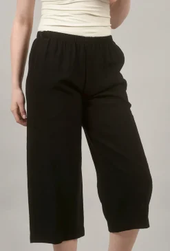 Clearance Evie Lou Rayon Gaucho Pant, Black