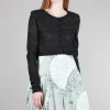 Discount Evie Lou Rbl Linen Knit Crop Cardie, Black