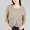 Sale Evie Lou Reverse Pocket Sweater, Taupe