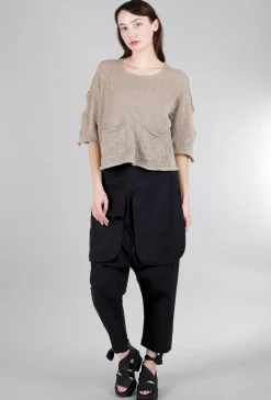 Sale Evie Lou Reverse Pocket Sweater, Taupe