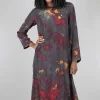 Shop Evie Lou Reverse-Dye Silk Dress, Mocha/Mustard