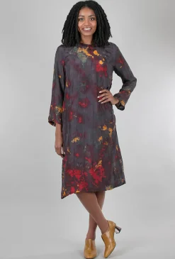 Shop Evie Lou Reverse-Dye Silk Dress, Mocha/Mustard