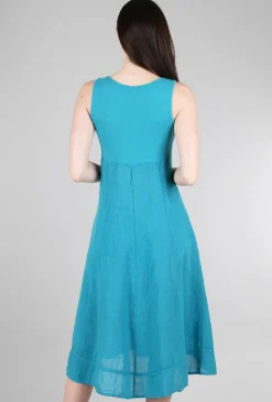New Evie Lou Rib Inset Java Dres, Blue