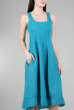 New Evie Lou Rib Inset Java Dres, Blue