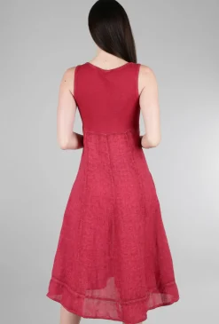 Best Sale Evie Lou Rib Inset Java Dress, Carmine