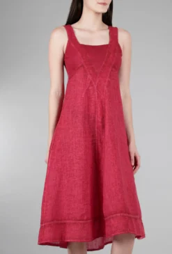Best Sale Evie Lou Rib Inset Java Dress, Carmine
