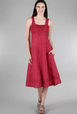 Best Sale Evie Lou Rib Inset Java Dress, Carmine