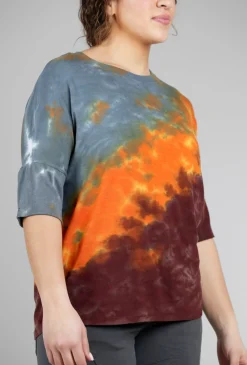 Clearance Evie Lou Rib-Trim Squirt Dye Tee, Melon
