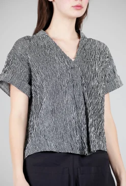 Fashion Evie Lou Ridge Stripe Mila Top, Black