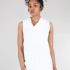 Flash Sale Evie Lou Roll-Neck Linen Tank, White