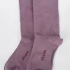 Clearance Evie Lou Rose Crew Socks, Solid Amethyst