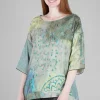 Store Evie Lou Round-Neck Swing Top, Sage/Blue
