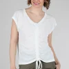 Online Evie Lou Ruched-Front Modal Top, Off-White