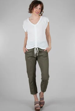Online Evie Lou Ruched-Front Modal Top, Off-White