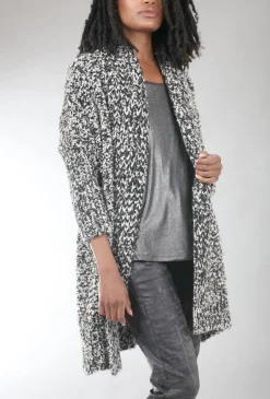 Best Sale Evie Lou Salt & Pepper Cardie, Black/White