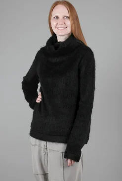 Best Evie Lou Salvada Faux-Fur Sweatshirt, Black