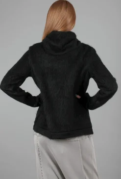 Best Evie Lou Salvada Faux-Fur Sweatshirt, Black