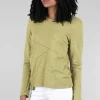 Online Evie Lou Seamed Stitch Crew Tee, Cactus/Red