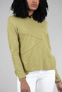 Online Evie Lou Seamed Stitch Crew Tee, Cactus/Red