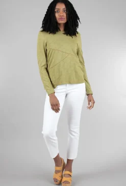 Online Evie Lou Seamed Stitch Crew Tee, Cactus/Red