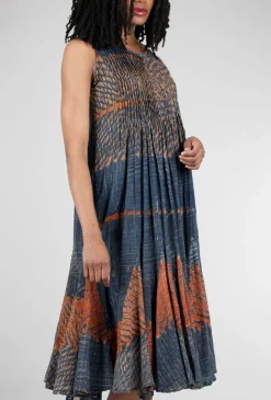 Clearance Evie Lou Sedona Dress, Blue/Rust