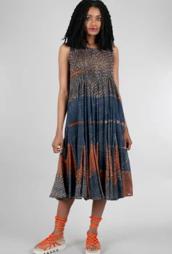 Clearance Evie Lou Sedona Dress, Blue/Rust