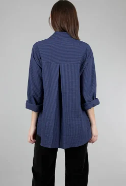 Cheap Evie Lou Seersucker Sentiment Top, Blue