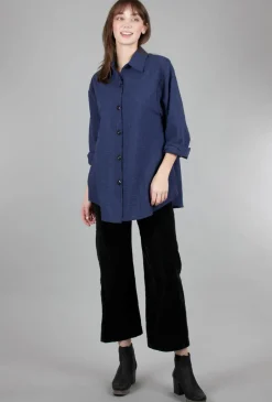 Cheap Evie Lou Seersucker Sentiment Top, Blue