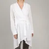 Shop Evie Lou Setya Wrap Blouse, White