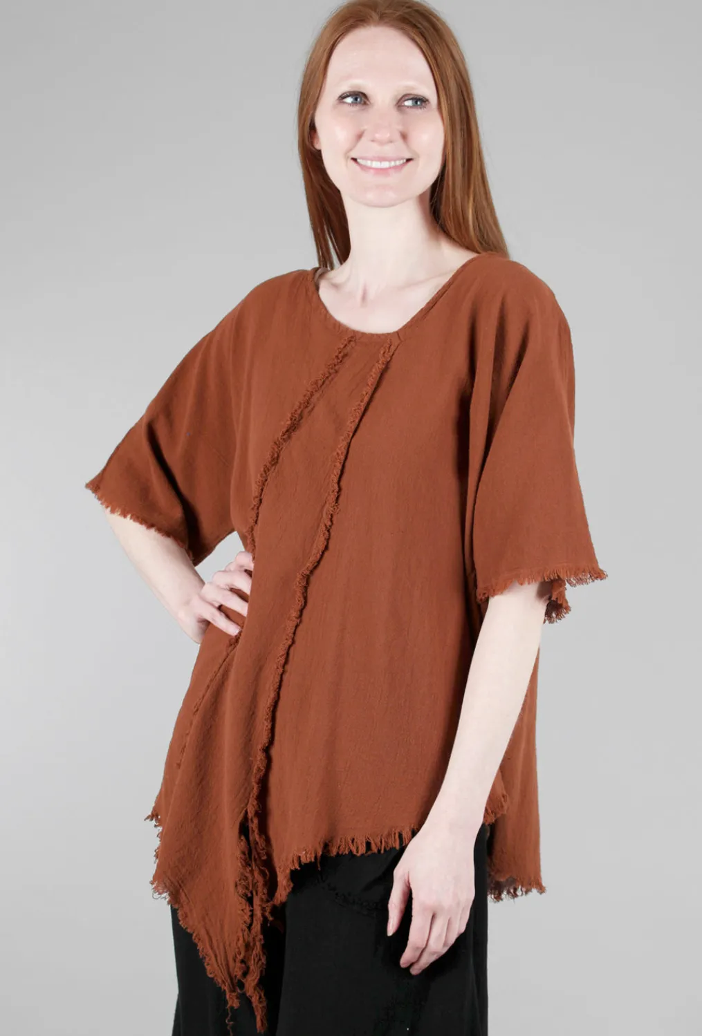 Best Sale Evie Lou Shaggy Top, Cinnamon
