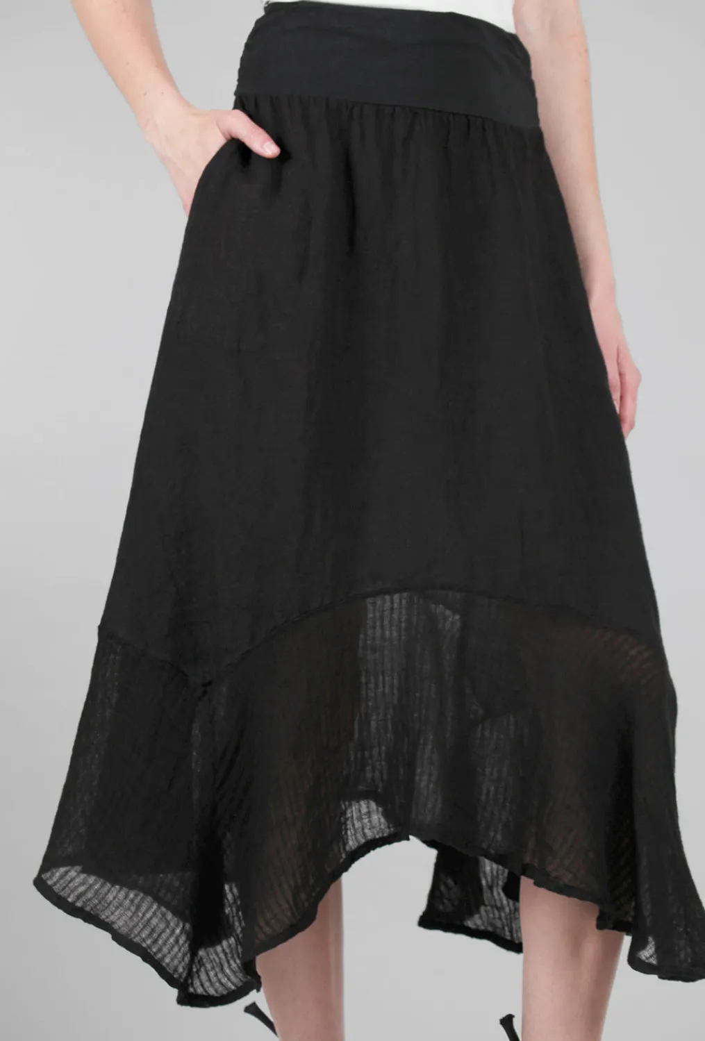 Cheap Evie Lou Sheer-Trimmed Skirt, Black