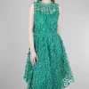 Best Sale Evie Lou Shentel Petal Dress, Seaglass Green