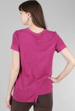 Outlet Evie Lou Shifted Rib-Hem Crew, Berries
