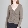 Flash Sale Evie Lou Shirred Cardie Tee, Truffle