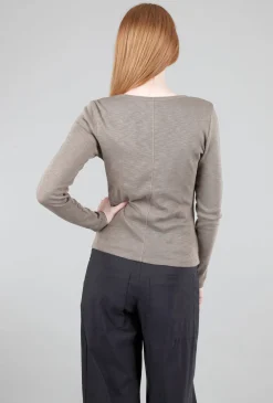 Flash Sale Evie Lou Shirred Cardie Tee, Truffle