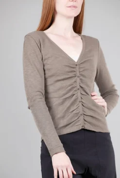 Flash Sale Evie Lou Shirred Cardie Tee, Truffle